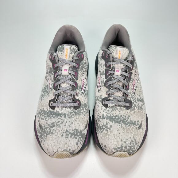 Brooks Ghost 15 Gray Running Shoes Lightweight Sneaker 1103931D147 Men’s Size 10 - Picture 3 of 10